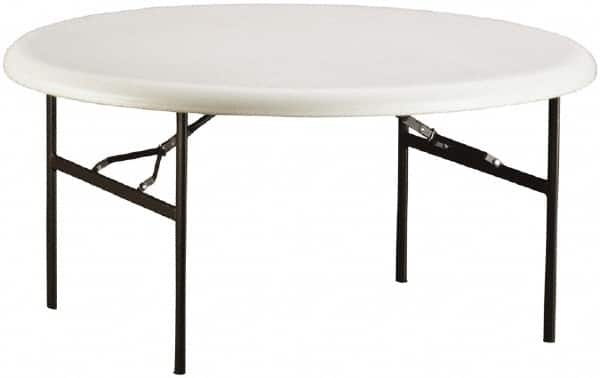 Ability One - 60" Wide x 29" High x 60" Diam, Round Folding Table - Platinum - Americas Industrial Supply