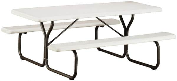 Ability One - 72" Long x 30" Wide x 29" High, Rectangular Folding Table with Fixed Legs - Platinum - Americas Industrial Supply