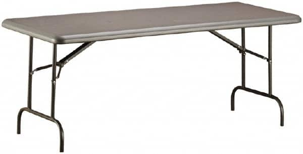 Ability One - 72" Long x 30" Wide x 29" High, Rectangular Folding Table - Charcoal - Americas Industrial Supply