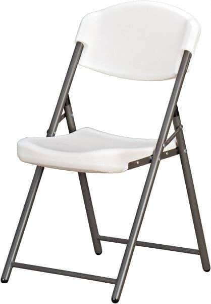 Ability One - 18-3/8" Wide x 5-1/4" Deep x 14-1/2" High, Plastic & Steel Standard Folding Chair - Platinum - Americas Industrial Supply