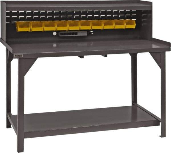 Durham - Mobile Work Bench - Steel, Fixed Leg, Gray, 60" Long x 30" Deep x 30-1/4" High - Americas Industrial Supply