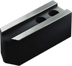 Schunk - 8" Max Chuck Capacity, 1.5mm x 60° Serrated Interface, Square Soft Lathe Chuck Jaw - 3 Jaw, Steel, 25mm Btw Mount Hole Ctrs, 102mm Long, 35mm Wide, 40mm High, 14mm Groove, M12mm Fastener - Americas Industrial Supply