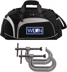 Wilton - Regular-Duty 3" Max Opening, 2-1/2" Throat Depth, Forged Steel Standard C-Clamp - 3,500 Lb Capacity, 0" Min Opening, Deep Throat - Americas Industrial Supply