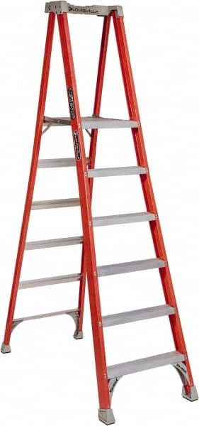 Louisville - 8 Steps, 8' High, Type IA Rating, Fiberglass Platform Ladder - Americas Industrial Supply