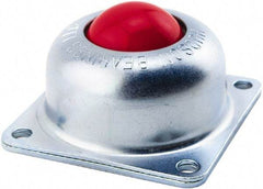 Hudson Bearing - 1-1/2 Inch Diameter, Square, Stainless Steel Ball Transfer - 1.1875 Inch Mount Height, 250 Lb. Capacity - Americas Industrial Supply