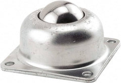 Hudson Bearing - 1-1/2 Inch Diameter, Square, Stainless Steel Ball Transfer - 1.1875 Inch Mount Height, 250 Lb. Capacity - Americas Industrial Supply