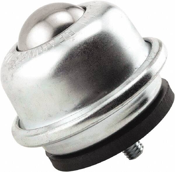 Hudson Bearing - 1-1/2 Inch Diameter, Round, Stainless Steel Ball Transfer - 2.5625 Inch Mount Height, 250 Lb. Capacity - Americas Industrial Supply