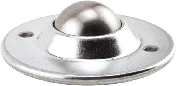 Hudson Bearing - 1-1/2 Inch Diameter, Round, Stainless Steel Ball Transfer - 3.6563 Inch Overall Diameter, 1.1406 Inch Mount Height, 200 Lb. Capacity - Americas Industrial Supply