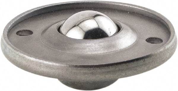Hudson Bearing - 5/8 Inch Diameter, Round, Stainless Steel Ball Transfer - 1.6875 Inch Overall Diameter, 3/8 Inch Mount Height, 20 Lb. Capacity - Americas Industrial Supply