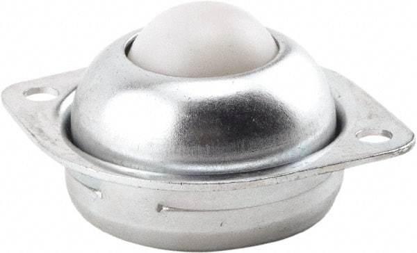 Hudson Bearing - 1 Inch Diameter, Round, Nylon Ball Transfer - 3/4 Inch Mount Height, 75 Lb. Capacity - Americas Industrial Supply