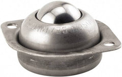 Hudson Bearing - 1 Inch Diameter, Round, Stainless Steel Ball Transfer - 3/4 Inch Mount Height, 75 Lb. Capacity - Americas Industrial Supply