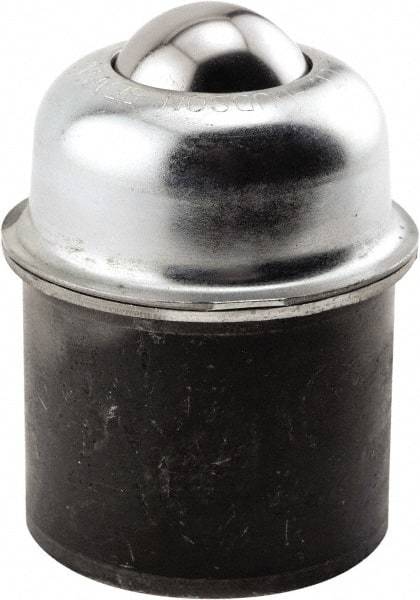 Hudson Bearing - 1-1/2 Inch Diameter, Round, Carbon Steel Ball Transfer - 3 Inch Overall Diameter, 1.8125 Inch Mount Height, 250 Lb. Capacity - Americas Industrial Supply