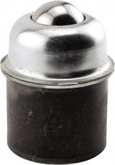 Hudson Bearing - 1-1/2 Inch Diameter, Round, Carbon Steel Ball Transfer - 3 Inch Overall Diameter, 1.8125 Inch Mount Height, 250 Lb. Capacity - Americas Industrial Supply