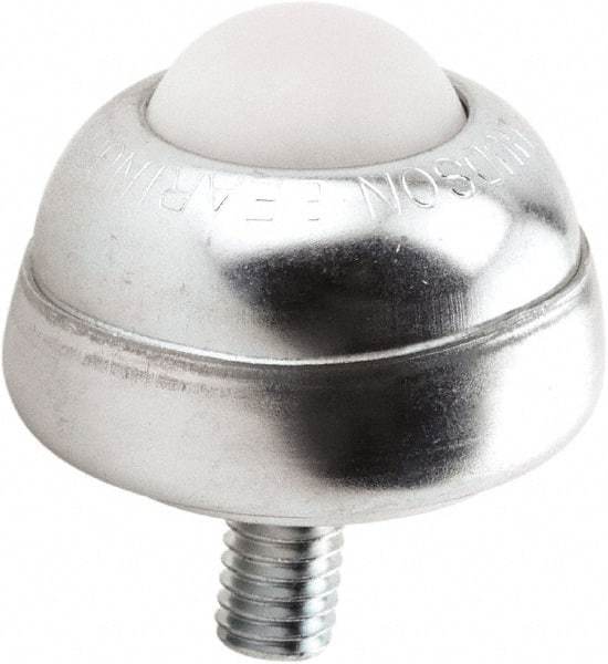 Hudson Bearing - 1 Inch Diameter, Round, Nylon Ball Transfer - 1-3/4 Inch Overall Diameter, 1-3/8 Inch Mount Height, 75 Lb. Capacity - Americas Industrial Supply