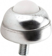 Hudson Bearing - 1 Inch Diameter, Round, Nylon Ball Transfer - 1-3/4 Inch Overall Diameter, 1-3/8 Inch Mount Height, 75 Lb. Capacity - Americas Industrial Supply