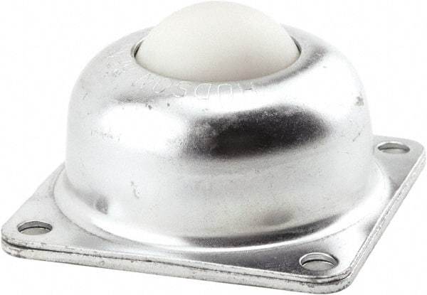 Hudson Bearing - 1-1/2 Inch Diameter, Square, Nylon Ball Transfer - 1.1875 Inch Mount Height, 250 Lb. Capacity - Americas Industrial Supply