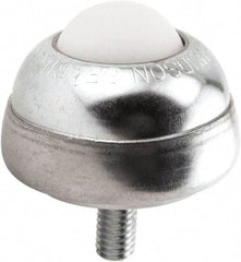 Hudson Bearing - 1 Inch Diameter, Round, Nylon Ball Transfer - 1-3/4 Inch Overall Diameter, 1-3/8 Inch Mount Height, 75 Lb. Capacity - Americas Industrial Supply