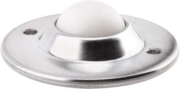 Hudson Bearing - 1-1/2 Inch Diameter, Round, Nylon Ball Transfer - 3.6563 Inch Overall Diameter, 1.1406 Inch Mount Height, 200 Lb. Capacity - Americas Industrial Supply