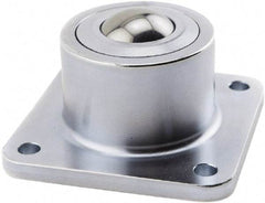 Hudson Bearing - 1.1875 Inch Diameter, Square, Stainless Steel Ball Transfer - 1.7813 Inch Mount Height, 750 Lb. Capacity - Americas Industrial Supply