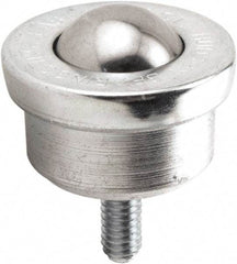 Hudson Bearing - 5/8 Inch Diameter, Round, Stainless Steel Ball Transfer - 1.1875 Inch Overall Diameter, 0.8125 Inch Mount Height, 125 Lb. Capacity - Americas Industrial Supply
