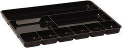 Rubbermaid - 9 Compartment, 13.97 Inch Wide x 9.11 Inch Deep x 1.13 Inch High, Drawer Organizer - Plastic, Black - Americas Industrial Supply