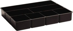 Rubbermaid - 7 Compartment, 15 Inch Wide x 11.73 Inch Deep x 2-1/2 Inch High, Drawer Organizer - Plastic, Black - Americas Industrial Supply