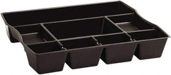 Rubbermaid - 8 Compartment, 14.86 Inch Wide x 11.88 Inch Deep x 2-1/2 Inch High, Drawer Organizer - Plastic, Black - Americas Industrial Supply