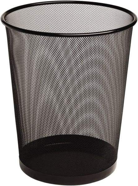 Rubbermaid - 2 Gal Black Round Trash Can - Metal, 14-3/16" High x 11.69" Long x 11.69" Wide - Americas Industrial Supply