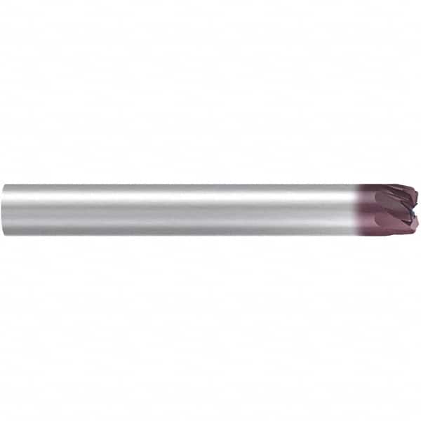 Emuge - 8° Taper Angle per Side, 8mm Small End Diam, 7.5mm LOC, Solid Carbide 7 Flute Tapered Corner Radius End Mill - TiAlN Finish, 80mm OAL, 10mm Shank Diam, Spiral Flute, 20° Helix - Americas Industrial Supply