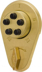 Kaba Access - 1-3/8 to 1-1/2" Door Thickness, Bright Brass Finish, Mechanical Deadbolt - Nonhanded Handling, Combination Override, Keyless Cylinder - Americas Industrial Supply