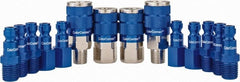 Legacy - 14 Piece 1/4" Body 1/4 NPT 300 psi Steel/Aluminum Tru-Flate Automotive Pneumatic Coupling Plug Set - Americas Industrial Supply