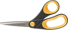 Ability One - 4" LOC, 8" OAL Titanium Scissors - Ambidextrous, Straight Handle, For Sticky Residues - Americas Industrial Supply