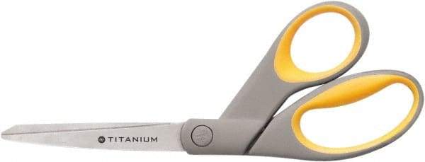 Ability One - 4" LOC, 8" OAL Titanium Scissors - Ambidextrous, Offset Handle, For Sticky Residues - Americas Industrial Supply