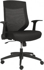 ALERA - 36-5/8 to 42-7/8" High Mid Back Chair - 26" Wide x 22-1/2" Deep, Fabric Mesh Seat, Black - Americas Industrial Supply