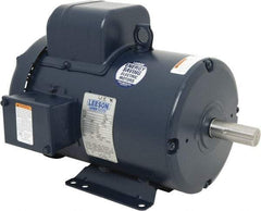 Leeson - 5 Max hp, 3,600 Max RPM, Capacitor Start Electric AC DC Motor - 230 V Input, Single Phase, 184T Frame, 1-1/8" Shaft Diam, Rigid Base Mount, TEFC Enclosure - Americas Industrial Supply