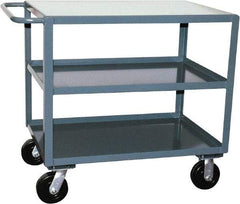 Jamco - 2,400 Lb Capacity, 24" Wide x 30" Long x 36" High Heavy Duty Service Cart - 3 Shelf, Steel - Americas Industrial Supply