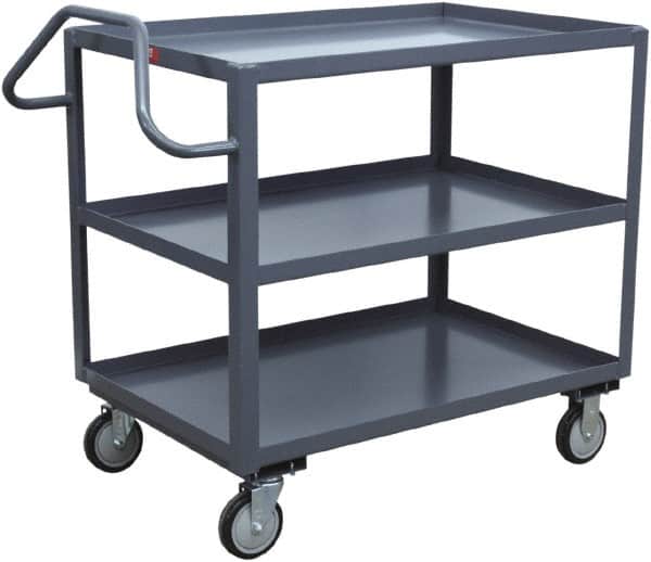 Jamco - 1,200 Lb Capacity, 24" Wide x 48" Long x 35" High Heavy Duty Service Cart - 3 Shelf, Steel - Americas Industrial Supply