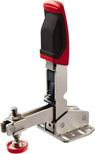 Bessey - 700 Lb Holding Capacity, Vertical Handle, Manual Hold Down Toggle Clamp - 55° Handle Movement, 45° Bar Opening, U-Bar, Flanged Base, Carbon Steel - Americas Industrial Supply