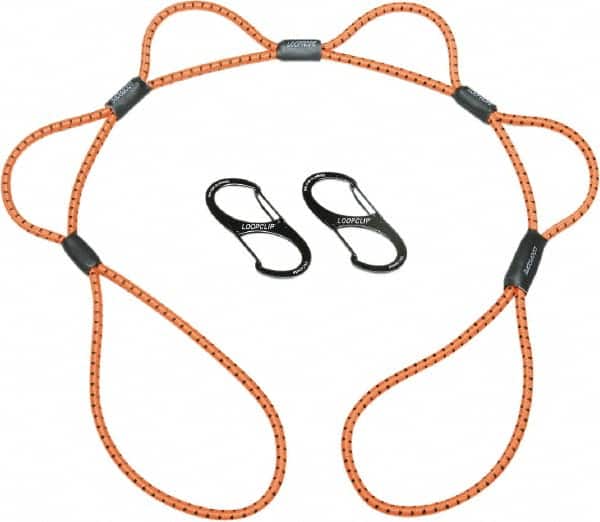 Ability One - Bungee Cord with Loop Ends - 3" OAL, Orange - Americas Industrial Supply