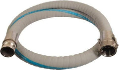 Continental ContiTech - 1-1/2" Inside x 2-1/50" Outside Diam, 220°F, Male x Female Camlock Food & Beverage Hose - 2.3" Bend Radius, Gray, 20' Long, 250 Max psi, 29 Vacuum Rating - Americas Industrial Supply