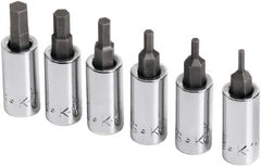 SK - 6 Piece 1/4" Drive Metric Hex Bit Socket Set - 2 to 6mm Hex - Americas Industrial Supply