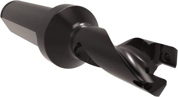 Allied Machine and Engineering - Series 11, 11 to 12mm Diam, 5/8" Diam Straight Shank with Flange, Helical Flute Spade Drill - 5/8" Max Depth, 1-43/64" Body Length, 3-35/64" OAL, Short Length, Through Coolant - Americas Industrial Supply