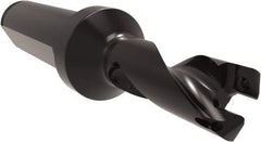 Allied Machine and Engineering - Series 11, 11 to 12mm Diam, 5/8" Diam Straight Shank with Flange, Helical Flute Spade Drill - 5/8" Max Depth, 1-43/64" Body Length, 3-35/64" OAL, Short Length, Through Coolant - Americas Industrial Supply