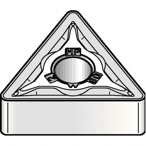 Kennametal - TNMG333 MP Grade KCM25B Carbide Turning Insert - TiOCN Finish, 60° Triangle, 3/8" Inscr Circle, 3/16" Thick, 3/64" Corner Radius - Americas Industrial Supply