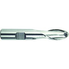 7/16" Dia. - 3-1/4" OAL - HSS-TiN - Ball Nose SE EM - 2 FL - Americas Industrial Supply