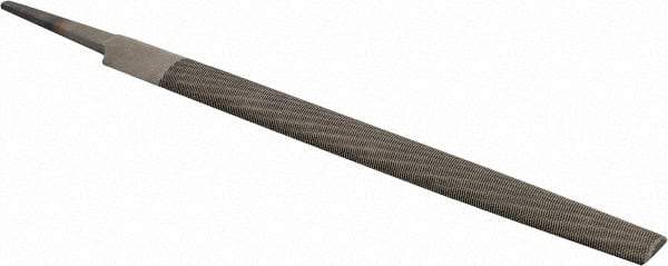 PFERD - 8" Long, Second Cut, Half Round American-Pattern File - Double Cut, 0.22" Overall Thickness, Tang - Americas Industrial Supply