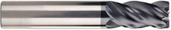 SGS - 16mm, 32mm LOC, 16mm Shank Diam, 92mm OAL, 4 Flute, Solid Carbide Square End Mill - Single End, AlTiN Finish, Spiral Flute, Variable° Helix, Centercutting, Right Hand Cut, Right Hand Flute, Series Z1M - Americas Industrial Supply