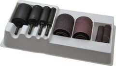 Made in USA - 12-Piece Spiral Band Kit - Includes 1/2 to 1-1/2" Diam & 2" Wide Band Drums in Coarse & Fine Grades - Americas Industrial Supply