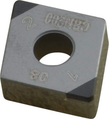 Seco - CNGA432 L1-B Grade CBN200 PCBN Turning Insert - Uncoated, 80° Diamond, 1/2" Inscr Circle, 3/16" Thick, 1/32" Corner Radius - Americas Industrial Supply