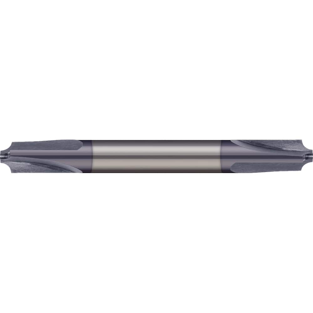 Micro 100 - Corner Rounding End Mills; Material: Solid Carbide ; Single or Double End: Double ; Radius (Inch): 1/16 ; Radius (Decimal Inch): 0.0625 ; Mill Diameter (Inch): 3/16 ; Mill Diameter (Decimal Inch): 0.1875 - Exact Industrial Supply